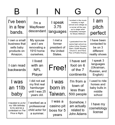 Progress Learning: Getting to Know You Bingo Card