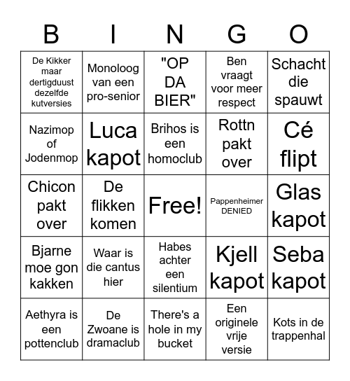 Cantusbingo Card