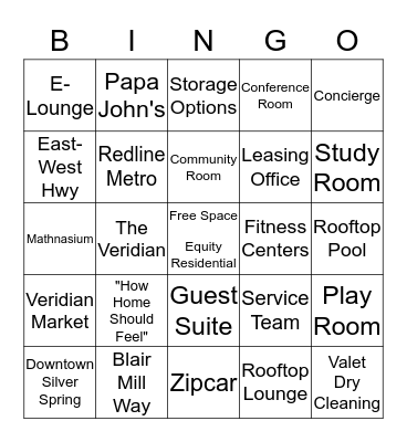 Veridian Bingo!  Bingo Card