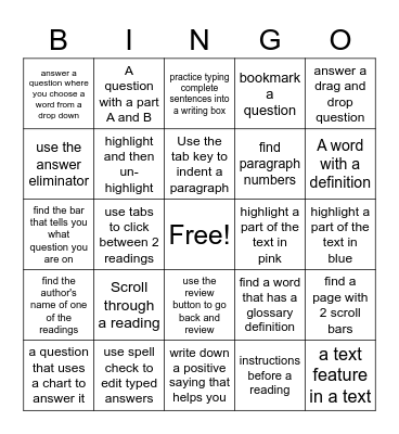 CMAS Computer Skills Bingo Card