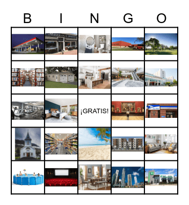 La casa y los lugares Bingo Card