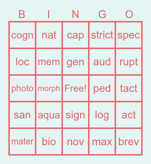 YAHOOO Bingo Card