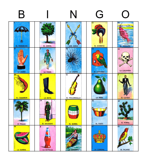 Loteria Bingo Card