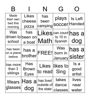 Find Someone Who... Bingo Card