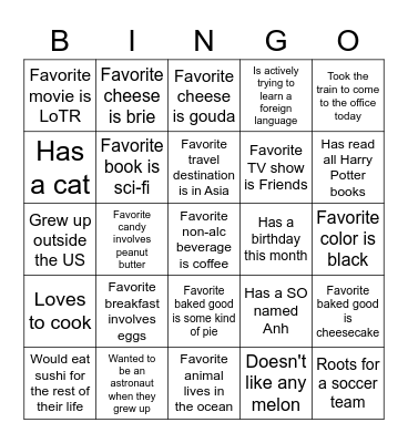 Back to the Boston Office Bingo Card