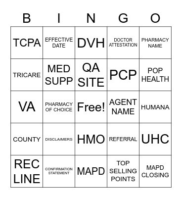 QA BINGO Card