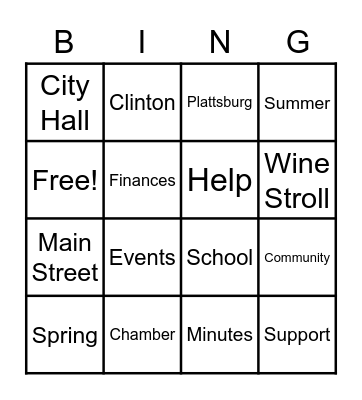 Chamber BINGO Card
