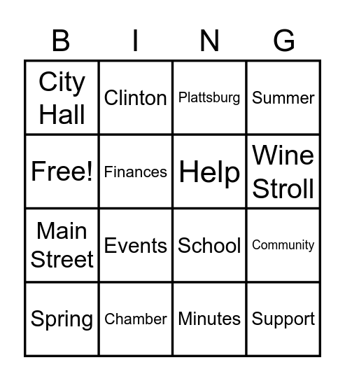 Chamber BINGO Card