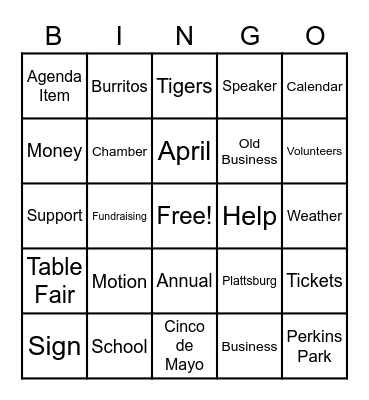 Chamber BINGO Card