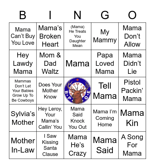 Mother’s Day Music Bingo Card