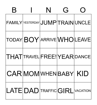 SIGN LANGUAGE BINGO Card