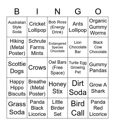 Rocket Fizz Earth Day Bingo Card