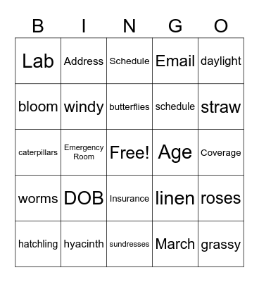 Patient Access Week 2022 Bingo Card