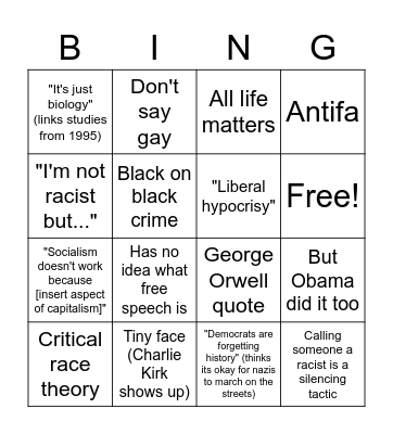 Ann Coulter BINGO! Bingo Card