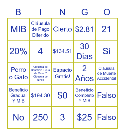 TSLIC Bingo Card