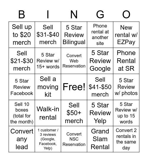 April 2022 Bingo Card