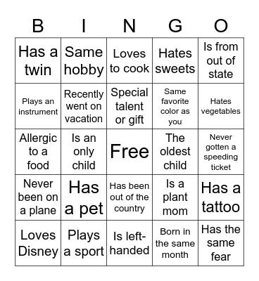 People Bingo 🥳 Bingo Card