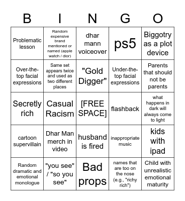 Dhar Mann Bingo Card