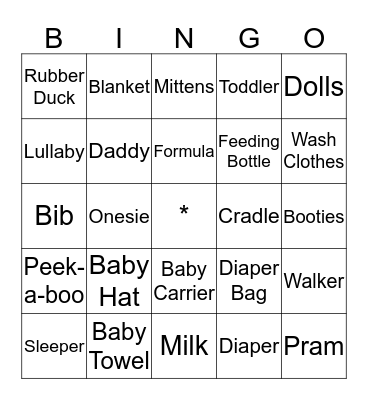 Babee Bingo Card