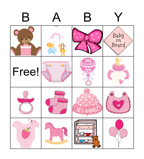 Baby Girls Bingo Card