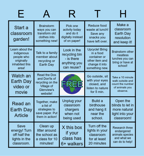 Earth Day Bingo 2022 - April 22nd, 2022 Bingo Card