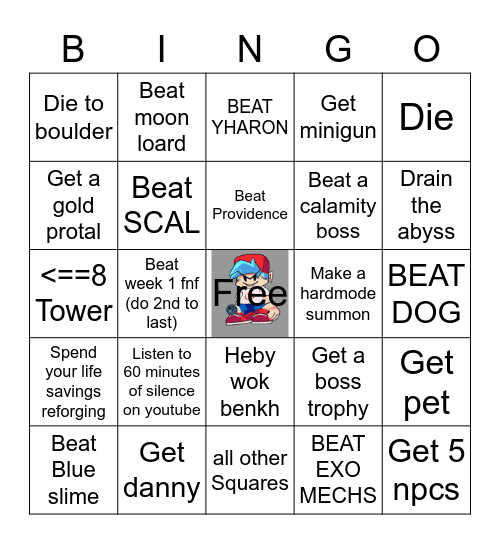 Clamity thing Bingo Card