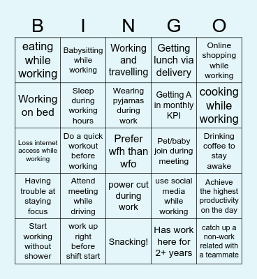 ELSA BINGO (work edition) Bingo Card