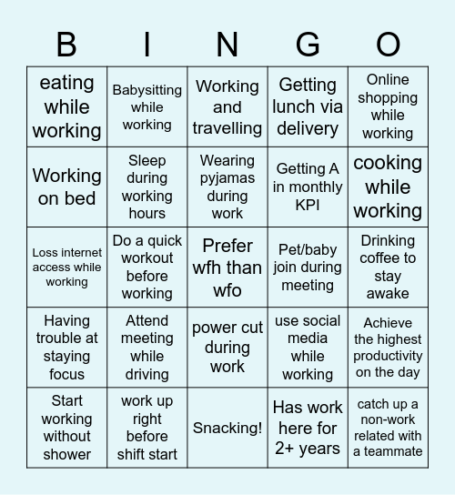 ELSA BINGO (work edition) Bingo Card
