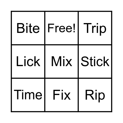 Short and Long Vowel Sounds: I Bingo Card