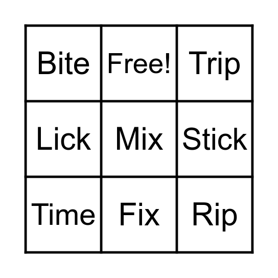 Short and Long Vowel Sounds: I Bingo Card