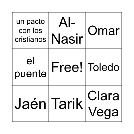 Rival Bingo Card