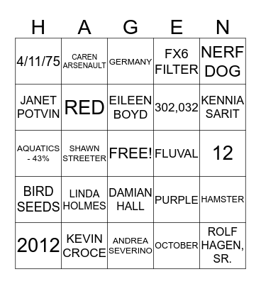 40TH ANNIVERSARY BINGO Card