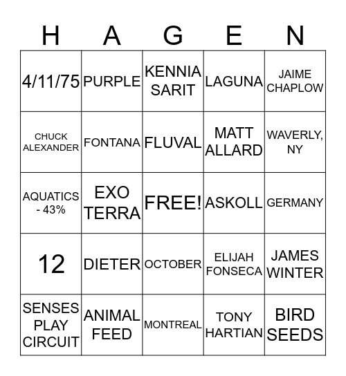 40TH ANNIVERSARY BINGO Card