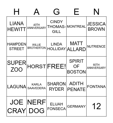 40TH ANNIVERSARY BINGO Card