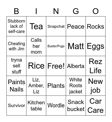 Maddy Bingo Card