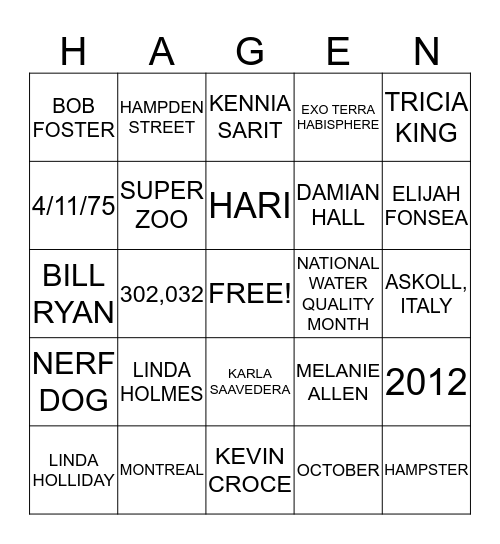 40TH ANNIVERSARY BINGO Card