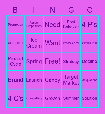 Marketing Bingo Card
