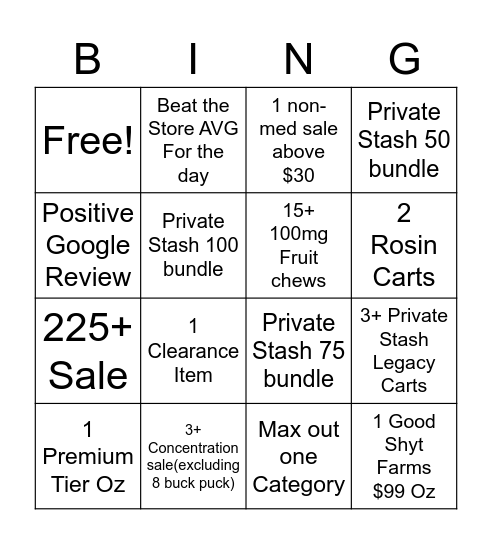 April Bingo Card