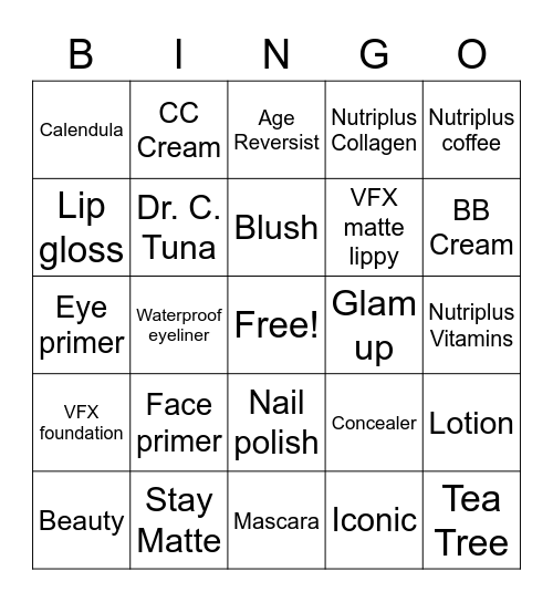 Farmasi Bingo Card