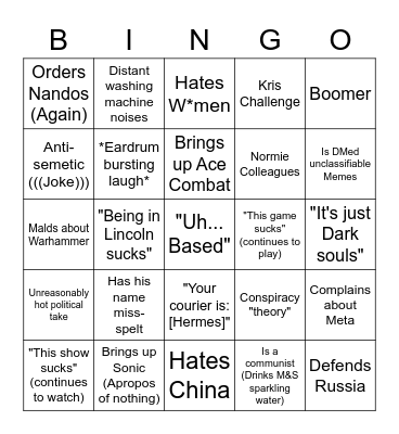 Kris Bingo Card