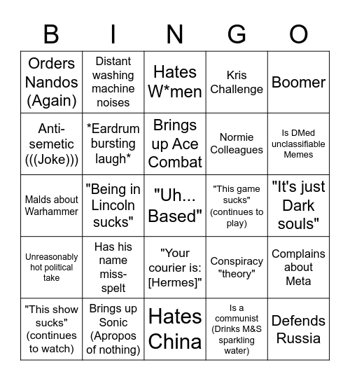 Kris Bingo Card