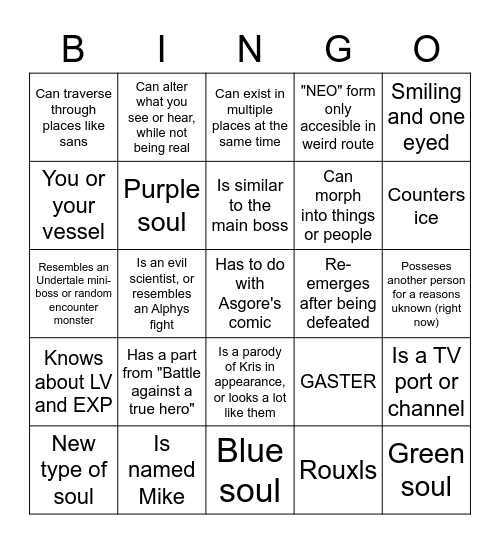 Secret boss bingo Card