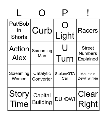 LOP BINGO Card