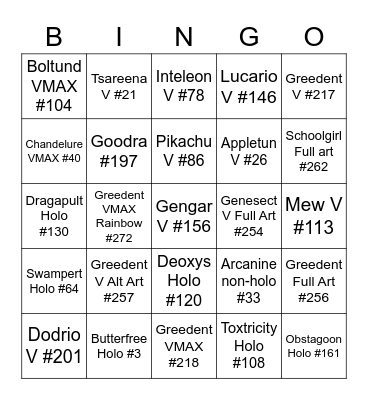 FUSION STRIKE BINGO Card