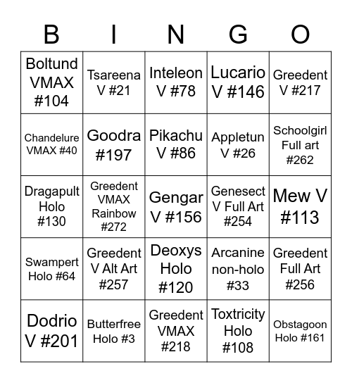 FUSION STRIKE BINGO Card