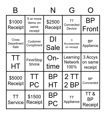 Best Buy Bingo Card