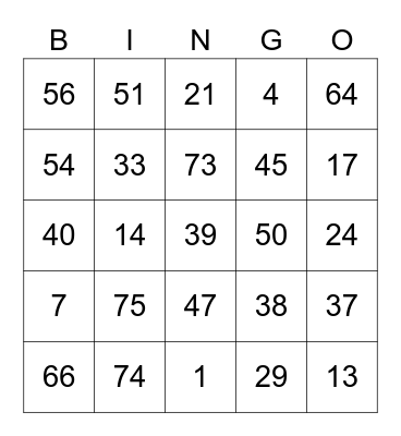 Ralfonic Round 2 [Numbers] Bingo Card