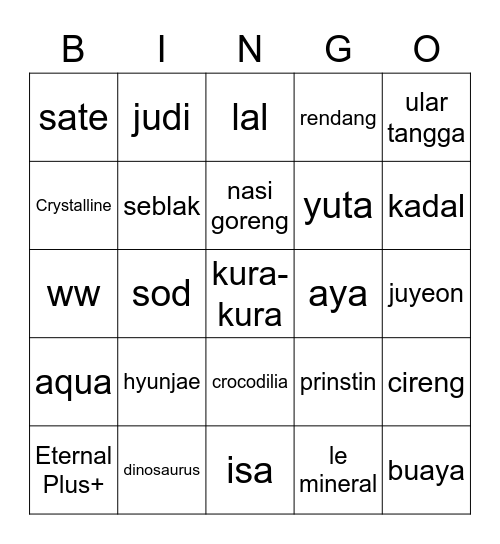 Leeisaav Bingo Card