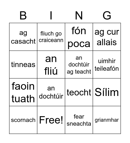 Biongó Bingo Card