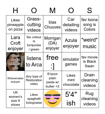 Kate Bingo Card